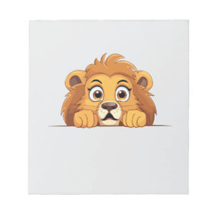 Lejon Peeking Cute Adsible Funny Animal Tecknad Anteckningsblock