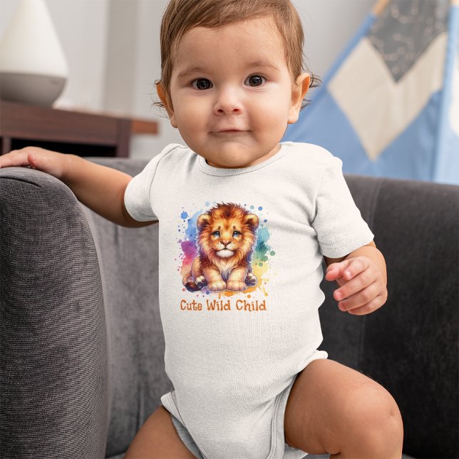 Lejon personlig för cute underordnade vattenfärger t shirt (Skapare uppladdad)