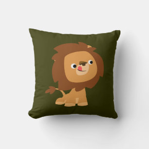 Lejon Pillow för Cute Greedy Tecknad Kudde