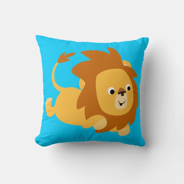 Lejon Pillow för cute-Tecknad Kudde (Framsida)