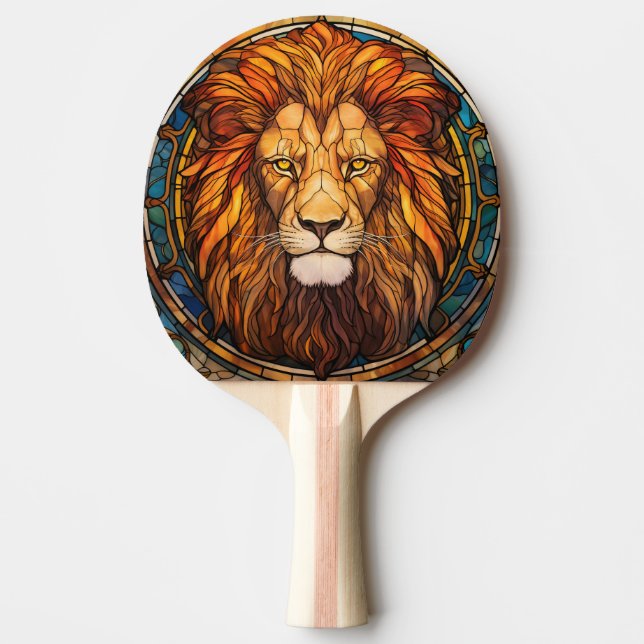 Lejon Ping Pong Paddle, fastsatt glasmassa Pingisracket (Framsidan)