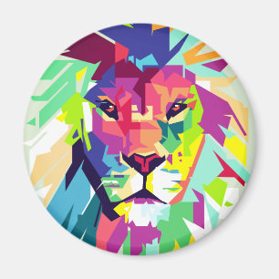 Lejon Pop Art Magnet