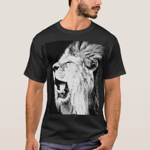 Lejon poppgraf svart Färg T Shirt