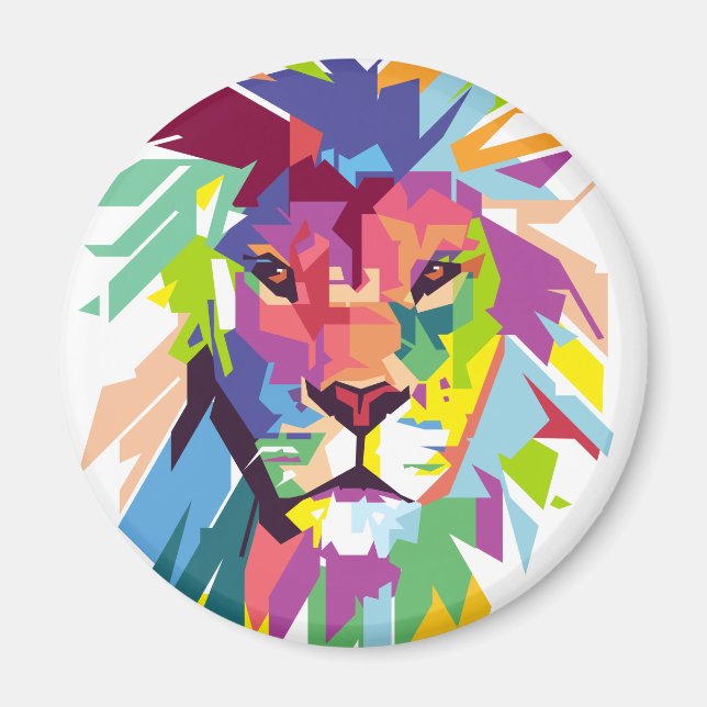 Lejon popup-konst magnet (Framsidan)