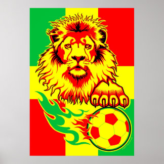 Lejon Poster av afrikansk fotboll