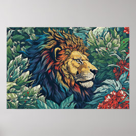 Lejon Poster av vägg, bildillustration
