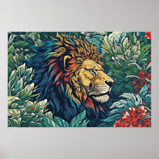 Lejon Poster av vägg, bildillustration
