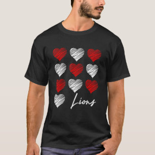 Lejon Pride Team School Spirit Red Hearts Group Sp T Shirt