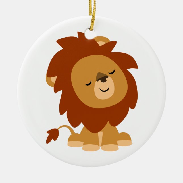 Lejon  prydnadsartikel för Cute fredliga Tecknader Julgransprydnad Keramik (Framsidan)