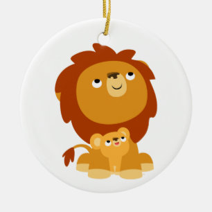 Lejon prydnadsföremål för Cute Tecknad Protective Julgransprydnad Keramik