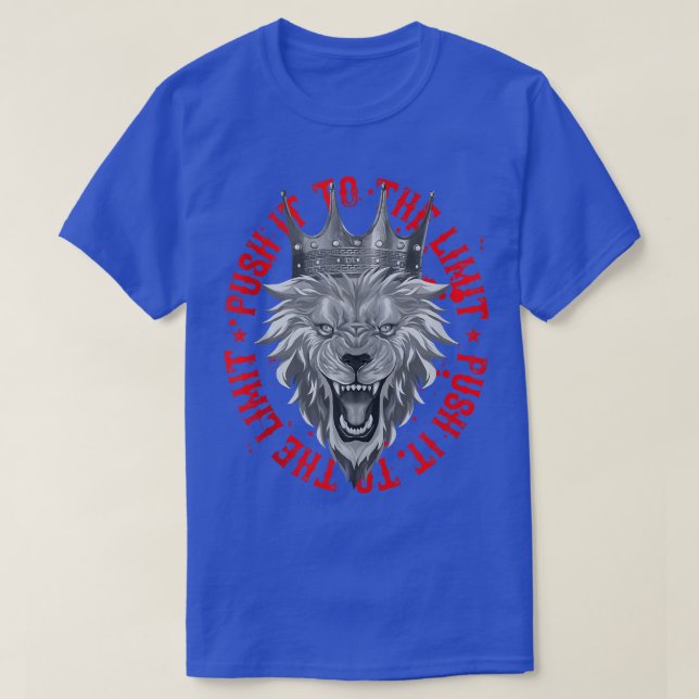 Lejon Push it to the Limit Beast Workout Motivatit T Shirt (Design framsida)