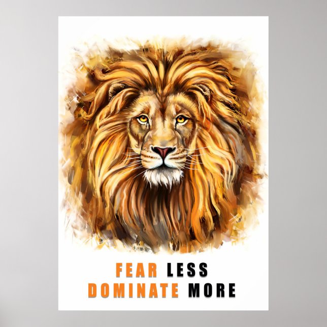 Lejon rädsla mindre dominera mer poster (Framsidan)