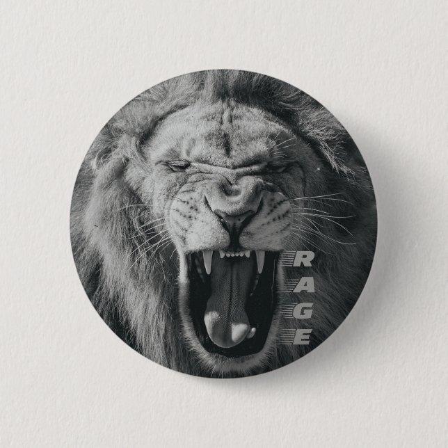 Lejon Rage Black and White Roar Knapp (Framsida)