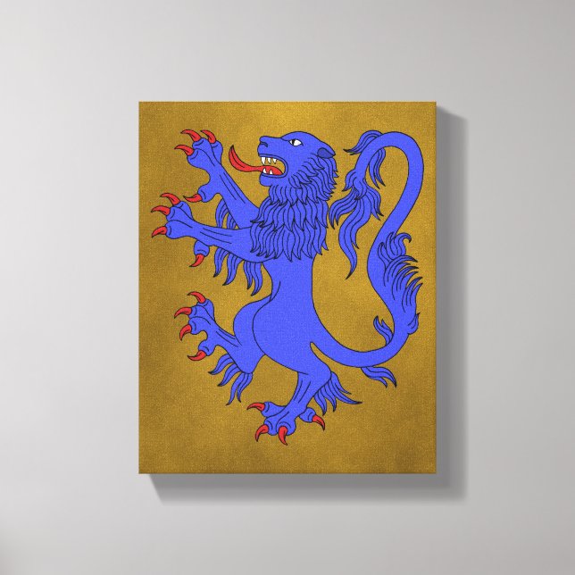 Lejon Rampant Azure Canvastryck (Framsida)