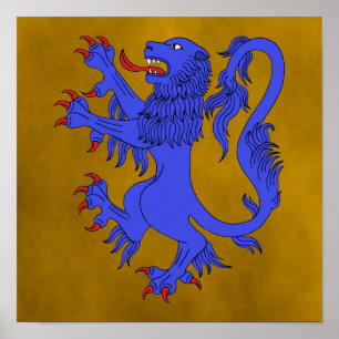 Lejon Rampant Azure Poster
