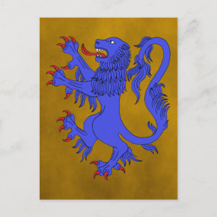 Lejon Rampant Azure Vykort