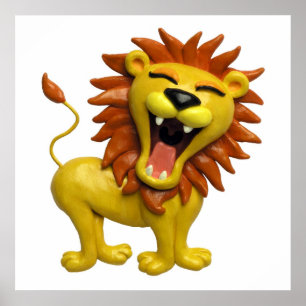 Lejon Raring Safari Baby Shower Nursery Poster