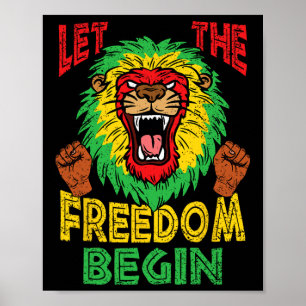 Lejon Rasta Freedom Juneteth Black History Afrika Poster