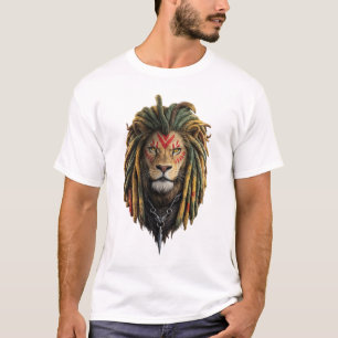 Lejon Rasta Style T-Shirt – Reggae Inspirerad Desi