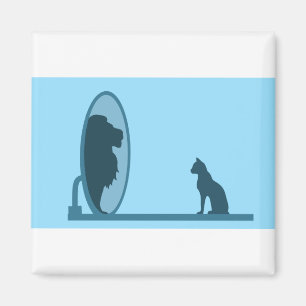 Lejon reflexionsmotivation för Cat Spegel Magnet