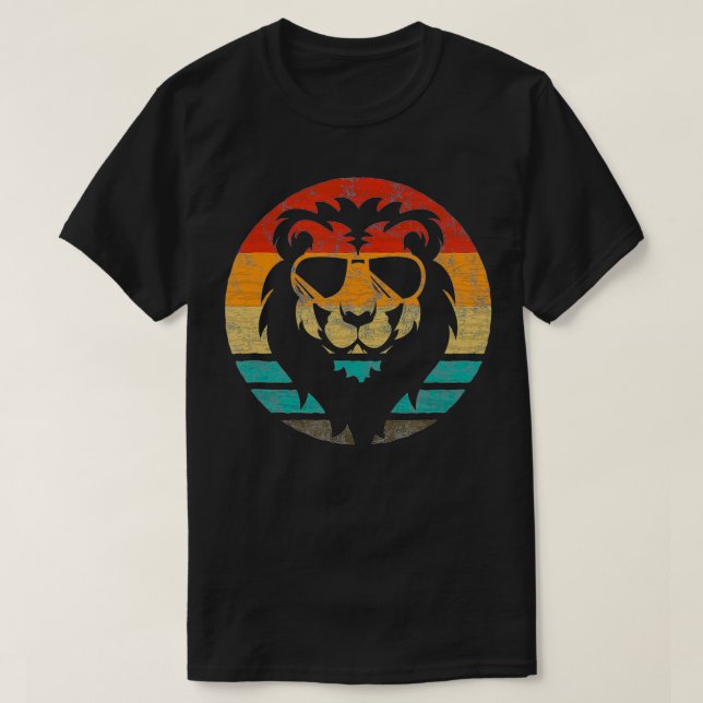 Lejon Retro Stil Vintage2 T Shirt (Design framsida)