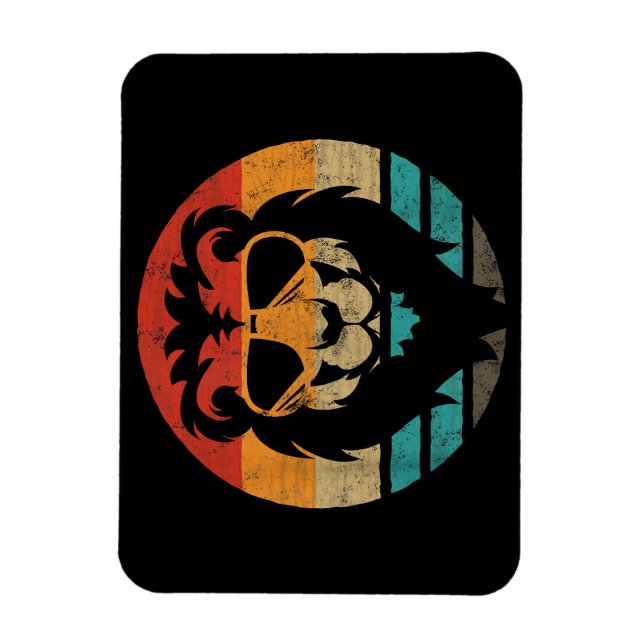 Lejon Retro Stil Vintage Magnet (Vertikal)
