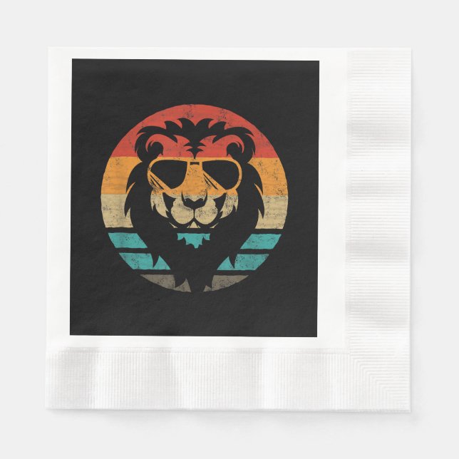 Lejon Retro Stil Vintage Pappersservett (Framsidan)