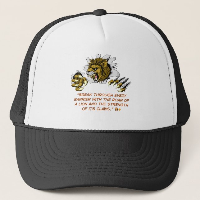 Lejon Roar Power - Motivering Quote Trucker Cap Keps (Framsida)