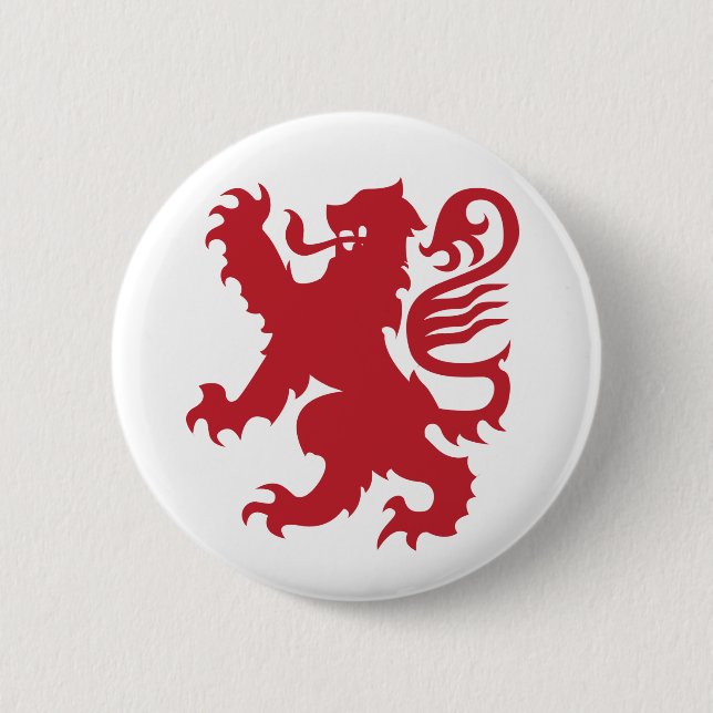 Lejon röd heraldik knapp (Framsida)