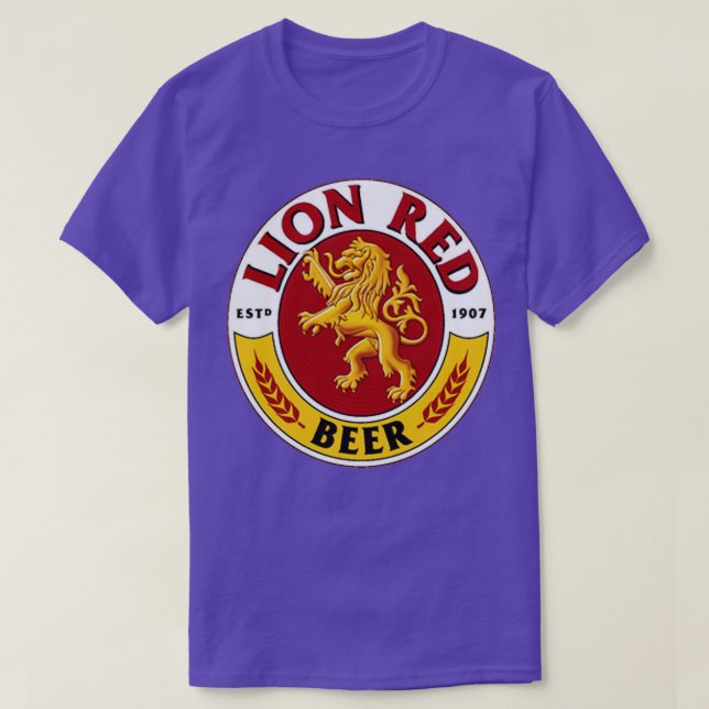 Lejon röd öldryck t shirt (Design framsida)