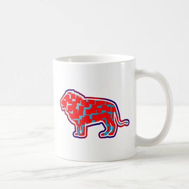 Lejon (Röda Mönster) Kaffemugg (Höger)
