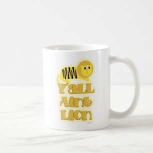 Lejon rolig sanningsslogan kaffemugg