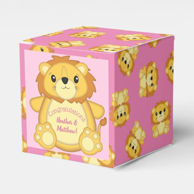 Lejon Rosa för babyskor Presentaskar (Framsidan Sidan)
