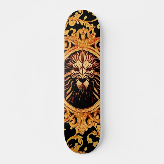 Lejon Royalty Baroque Stil Skateboard (Framsida)