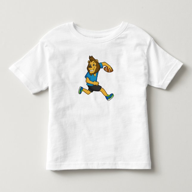 Lejon Rugby spelare Fotboll T Shirt (Framsida)