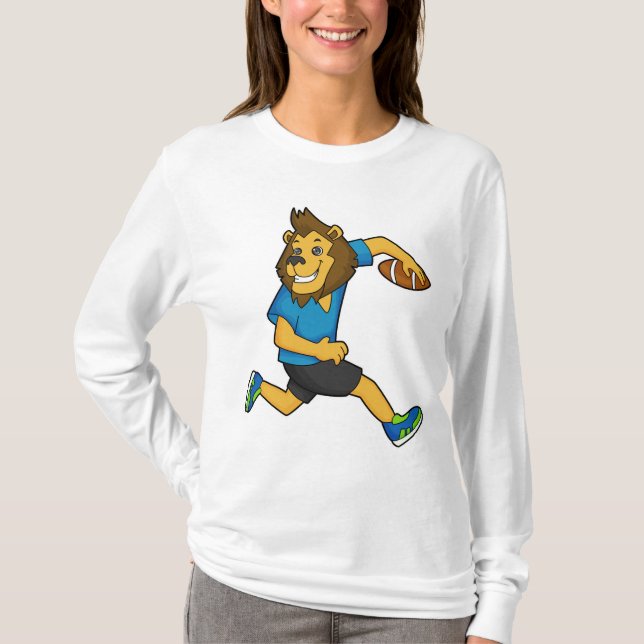 Lejon rugby-spelare t shirt (Framsida)