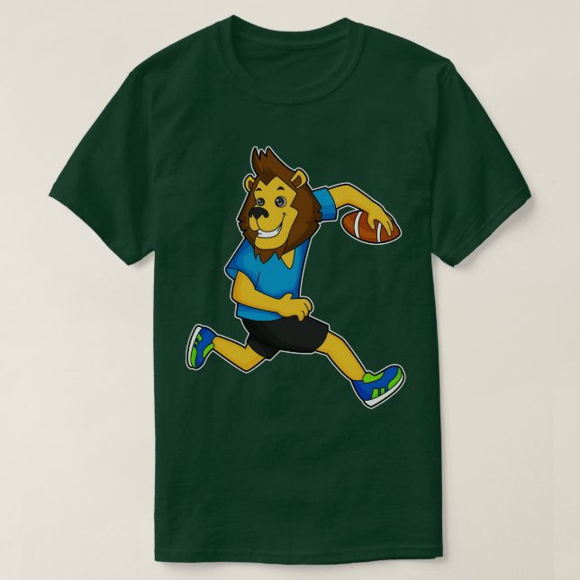 Lejon Rugby-spelare T Shirt (Design framsida)
