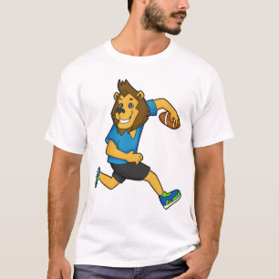Lejon rugby-spelare t shirt