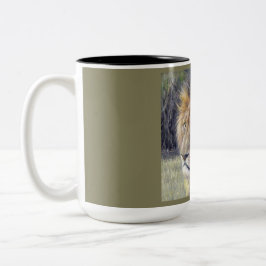 Lejon Safari 2 tonar muggen Två-Tonad Mugg