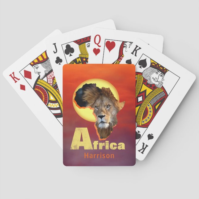 Lejon Safari Afrika Sunset Personlig Casinokort (Baksidan)