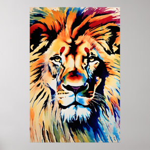 Lejon Safari Art Print, Barnkammare eller sovsal S Poster