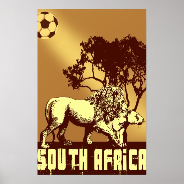 Lejon safari-fotboll i syd Afrika Poster (Framsidan)