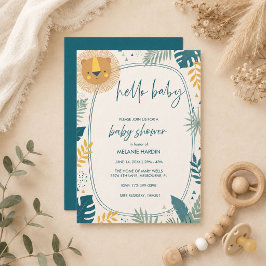 Lejon Safari Hej Bebis Babyshower Inbjudan