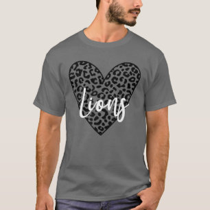 Lejon School Spirit Mascot Leopard Heart Game Day T Shirt