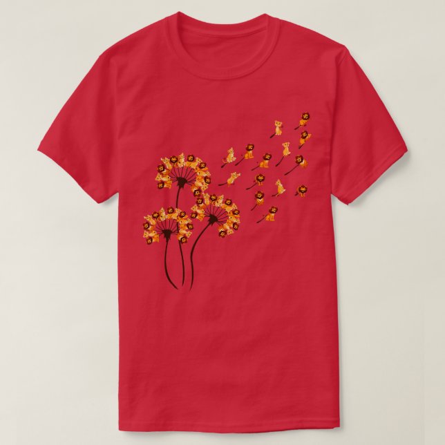 Lejon Shirt Dandelion Lejonare Älskare T (Design framsida)