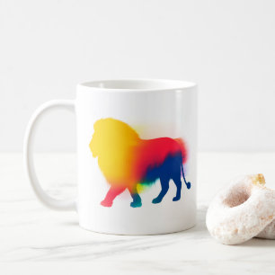 Lejon Silhouette med minimalistisk sprejfärg Kaffemugg