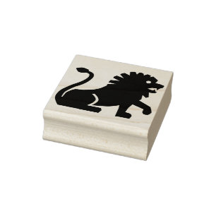 lejon silhuette art frimärke stämpel