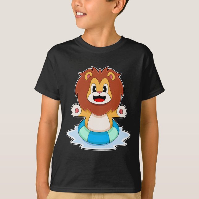 Lejon Simmande Livbåt T Shirt (Framsida)