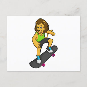 Lejon Skater Skateboard Vykort