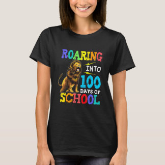 Lejon skolgång till 100 dagar t shirt